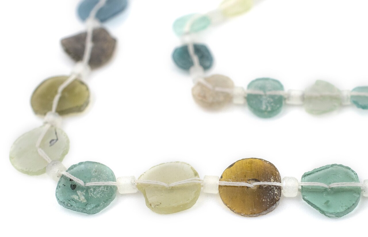 Button Roman Glass Beads, Genuine Glass Found in Afghanistan, Matte Glass Beads for Jewelry Making, The Bead Chest
